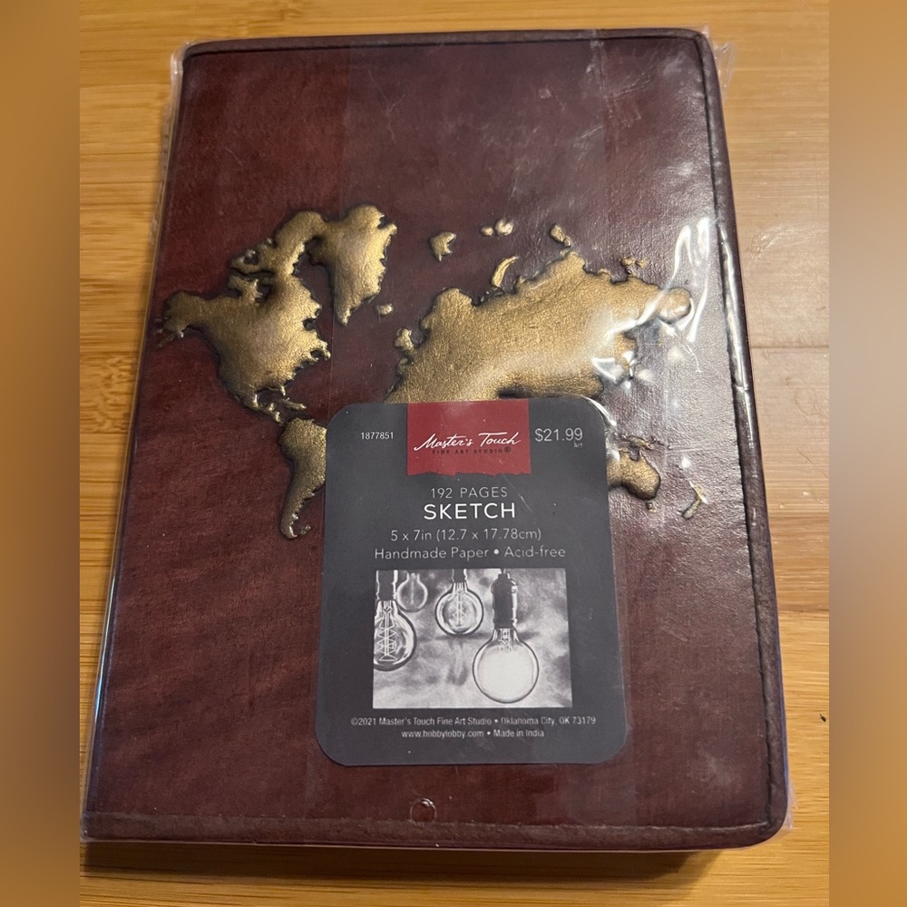 Master Touch Leather Sketch Book 192 Pages 5x7 Handmade Paper Acid Free
